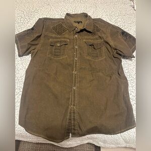 Men's Brown Casual Button Down Shirt